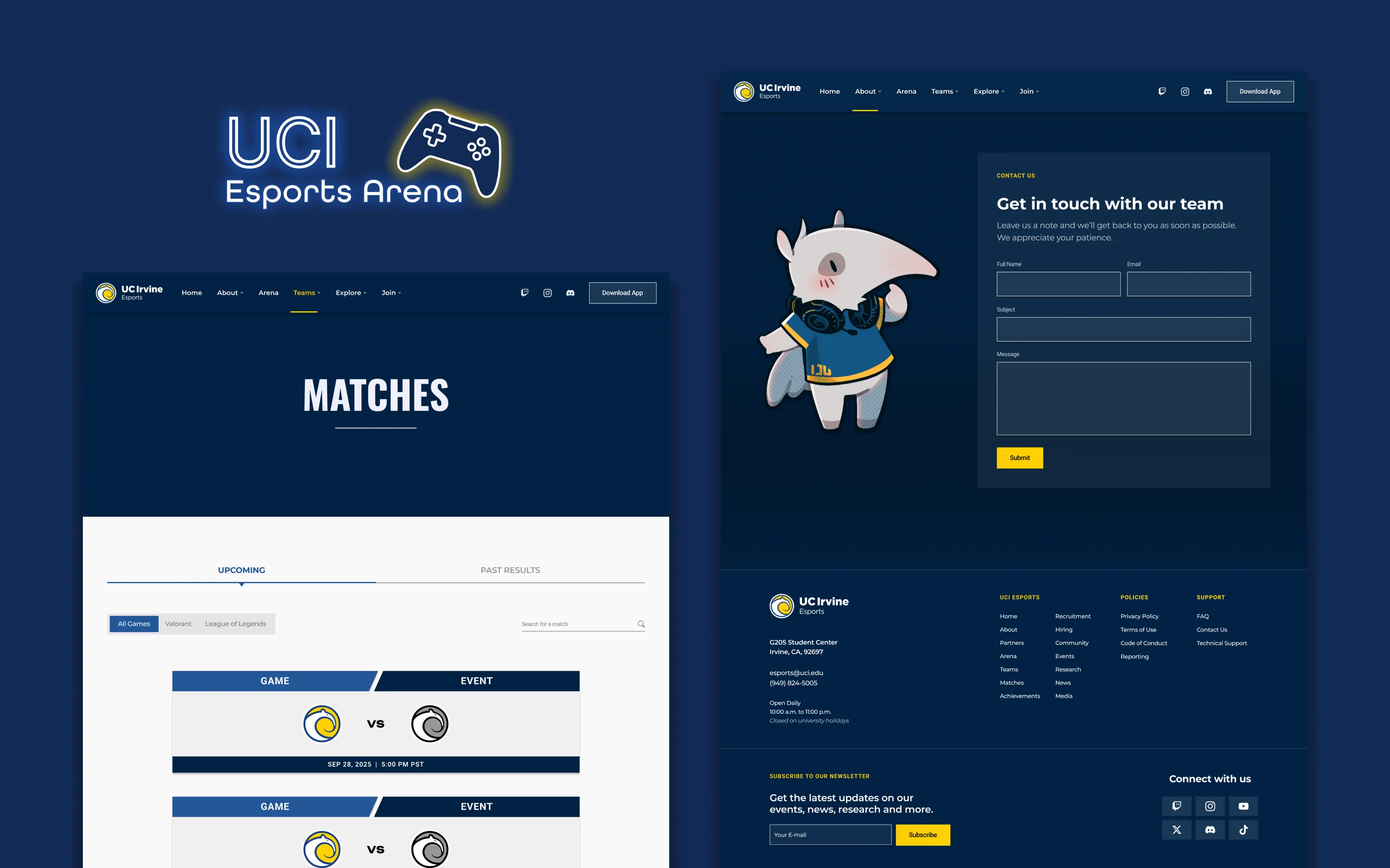 UCI Esports Website preview