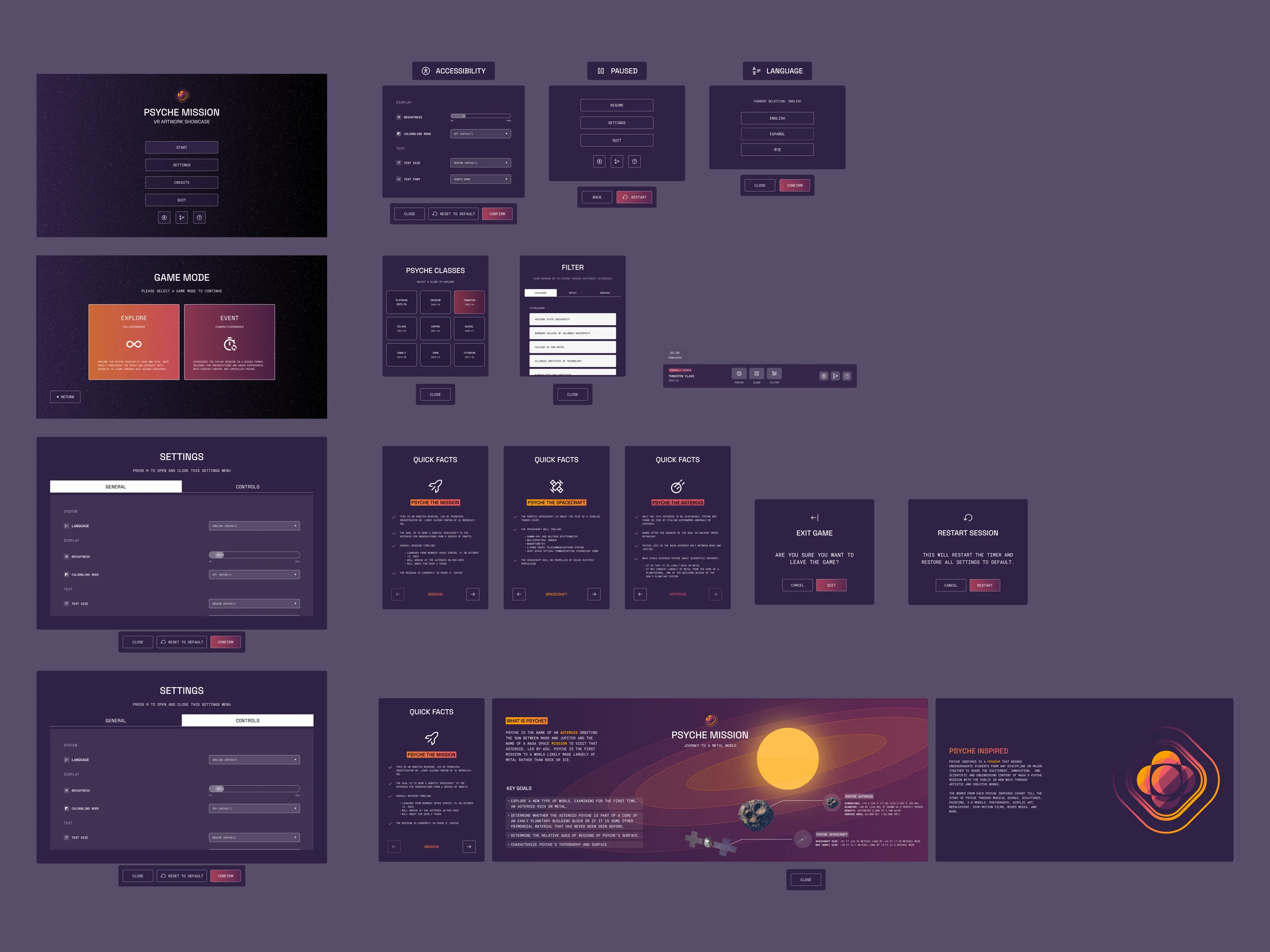 Final high-fidelity designs overview